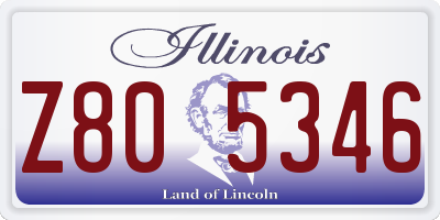 IL license plate Z805346