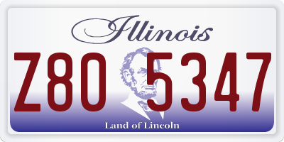 IL license plate Z805347