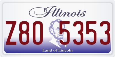 IL license plate Z805353