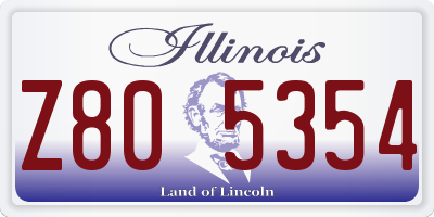 IL license plate Z805354