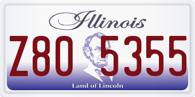 IL license plate Z805355