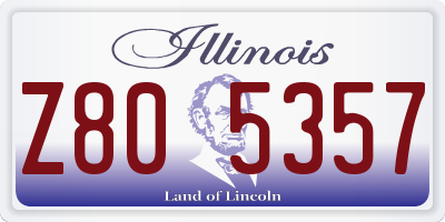 IL license plate Z805357