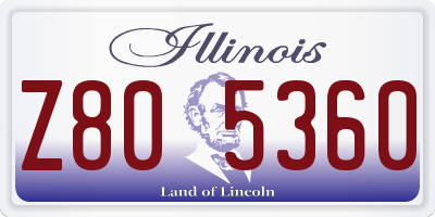 IL license plate Z805360