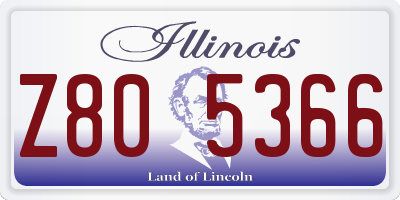 IL license plate Z805366