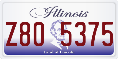 IL license plate Z805375