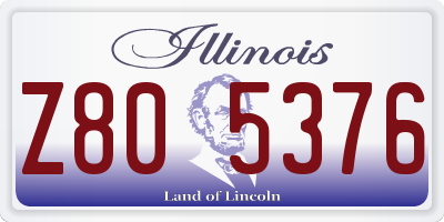 IL license plate Z805376