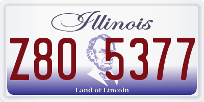 IL license plate Z805377