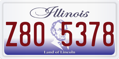 IL license plate Z805378