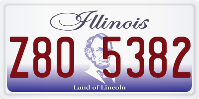 IL license plate Z805382