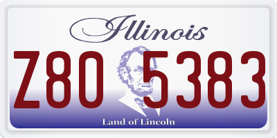 IL license plate Z805383