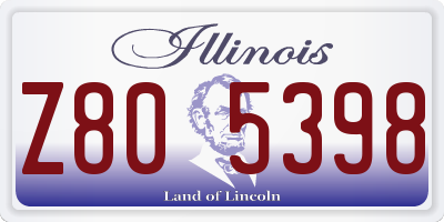 IL license plate Z805398