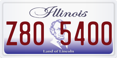 IL license plate Z805400