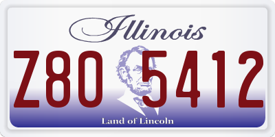 IL license plate Z805412