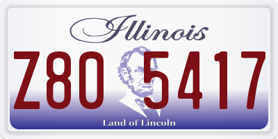 IL license plate Z805417