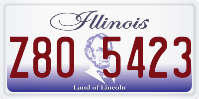 IL license plate Z805423