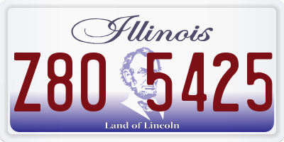 IL license plate Z805425