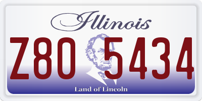 IL license plate Z805434