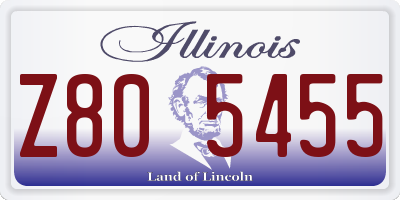 IL license plate Z805455