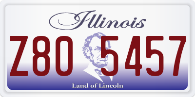 IL license plate Z805457