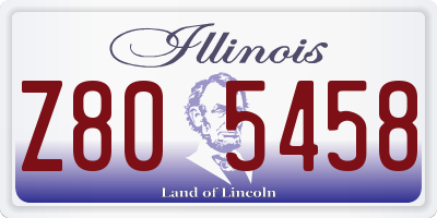 IL license plate Z805458