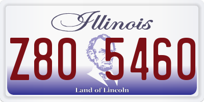 IL license plate Z805460