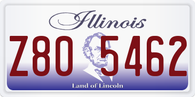 IL license plate Z805462