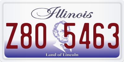 IL license plate Z805463