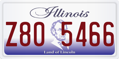 IL license plate Z805466