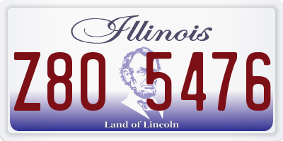 IL license plate Z805476