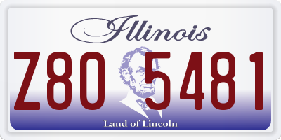 IL license plate Z805481