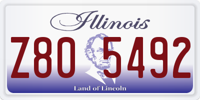 IL license plate Z805492