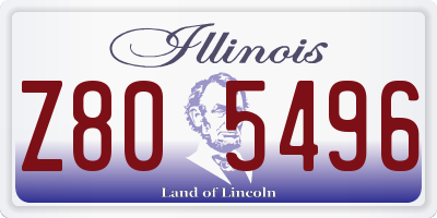 IL license plate Z805496