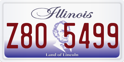 IL license plate Z805499