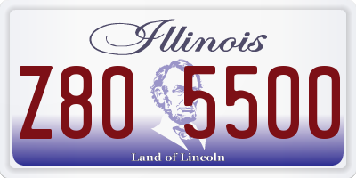 IL license plate Z805500