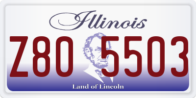 IL license plate Z805503