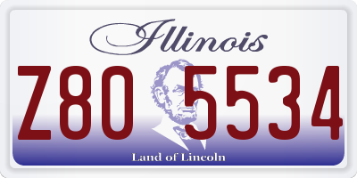 IL license plate Z805534