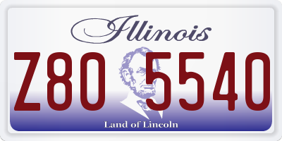 IL license plate Z805540