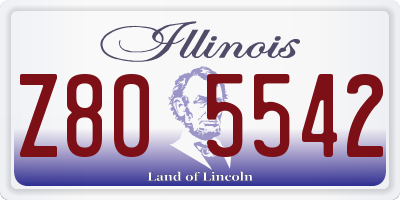 IL license plate Z805542