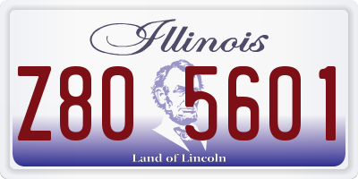IL license plate Z805601