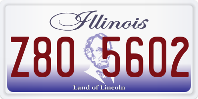 IL license plate Z805602
