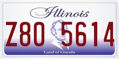IL license plate Z805614