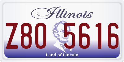 IL license plate Z805616