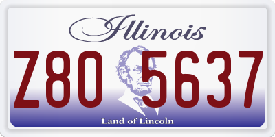 IL license plate Z805637
