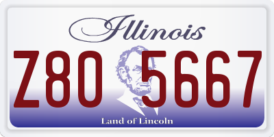IL license plate Z805667
