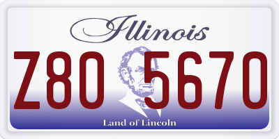 IL license plate Z805670