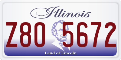 IL license plate Z805672