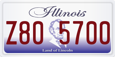 IL license plate Z805700