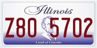 IL license plate Z805702