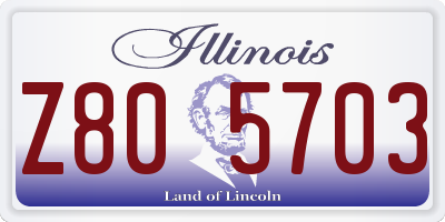IL license plate Z805703