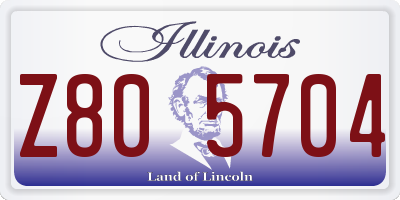 IL license plate Z805704
